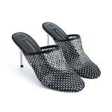 Noa File Heeled Slipper - Black