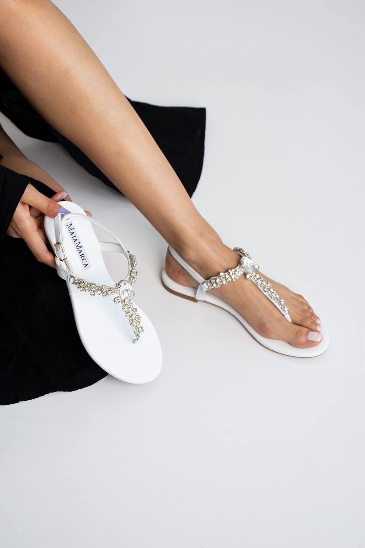 Grace White Sandals