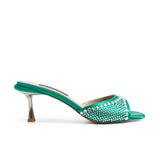 Dora Heeled Slippers - Green