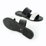 Maia Liva Crystal Slippers - Black White