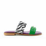 Maia Liva Crystal Slippers - Zebra Green