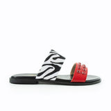 Maia Liva Crystal Slippers - Zebra Red