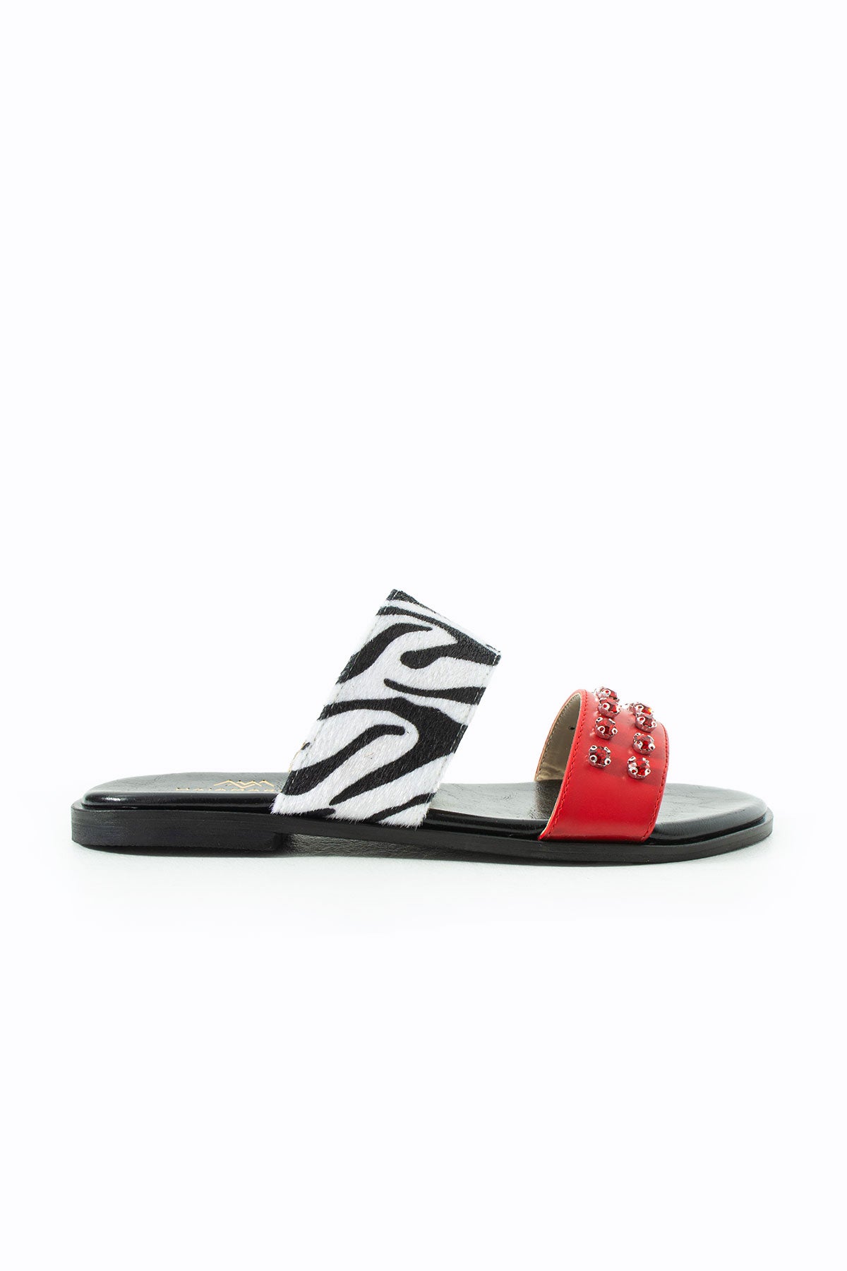 Maia Liva Crystal Slippers - Zebra Red