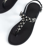 Maia Sette Crystal Sandals - Black