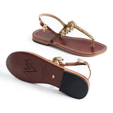 Maia Sette Crystal Sandals - Brown