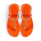Maia Sette Crystal Sandals - Orange