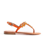 Maia Sette Crystal Sandals - Orange