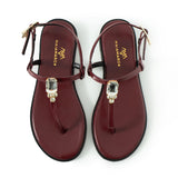 Maia Vega Taşlı Sandalet - Bordo